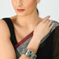 Mominos Fashion Kamal Johar Mirror Oxidised Silver Bangles Set