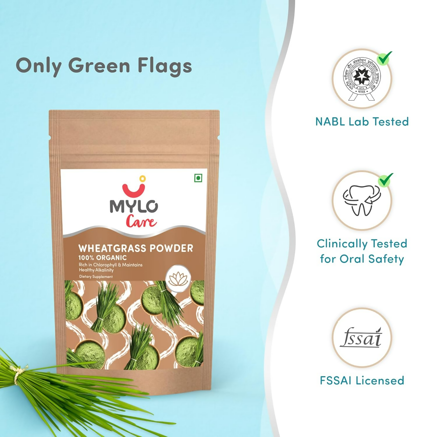 Mylo Care 100% Natural Wheatgrass Powder | Swadesiicart