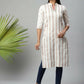 Ahalyaa Womens Off White Color Pure Cotton Printed Kurtas | Swadesiicart