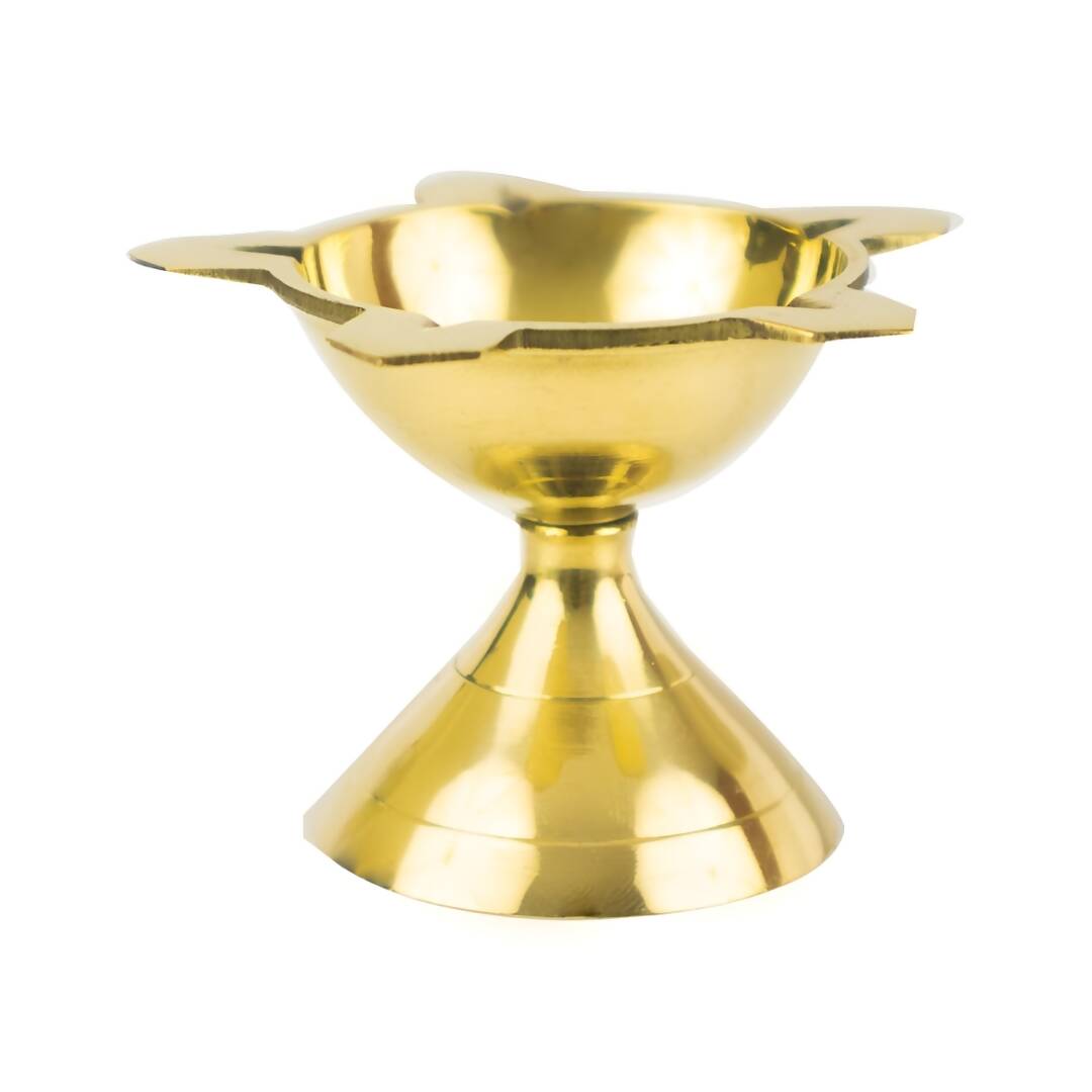 Spillbox Gold-Toned Brass Diya Pooja Essential | Swadesiicart