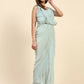Light Blue Lycra Solid Ready to Wear Saree with stitched Blouse - Nita | Swadesiicart