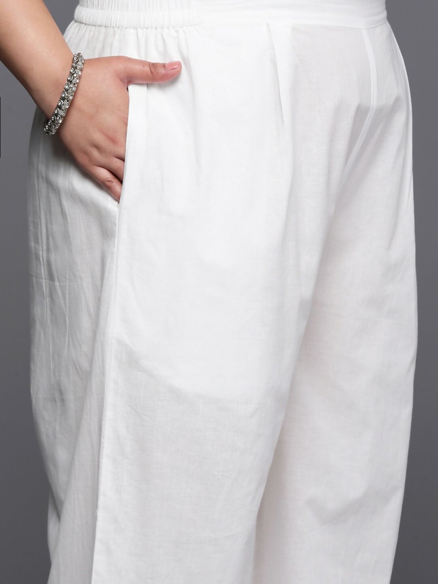 Ahalyaa Women's Traditional wear Kurta Set - White | Swadesiicart