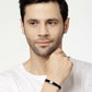 NVR Men Black Rhodium-Plated Stainless Steel Cuff Bracelet - NR Retail-NVR