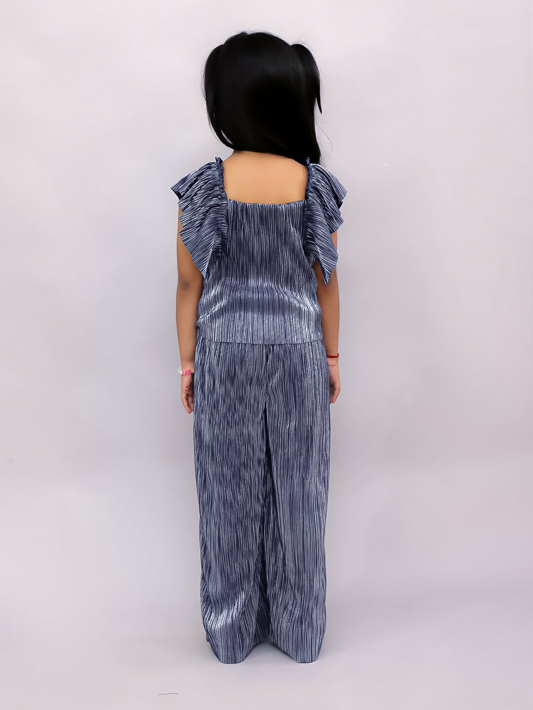 Lil Drama Glam Up Girls Blue Party Top and Pant Set | Swadesiicart