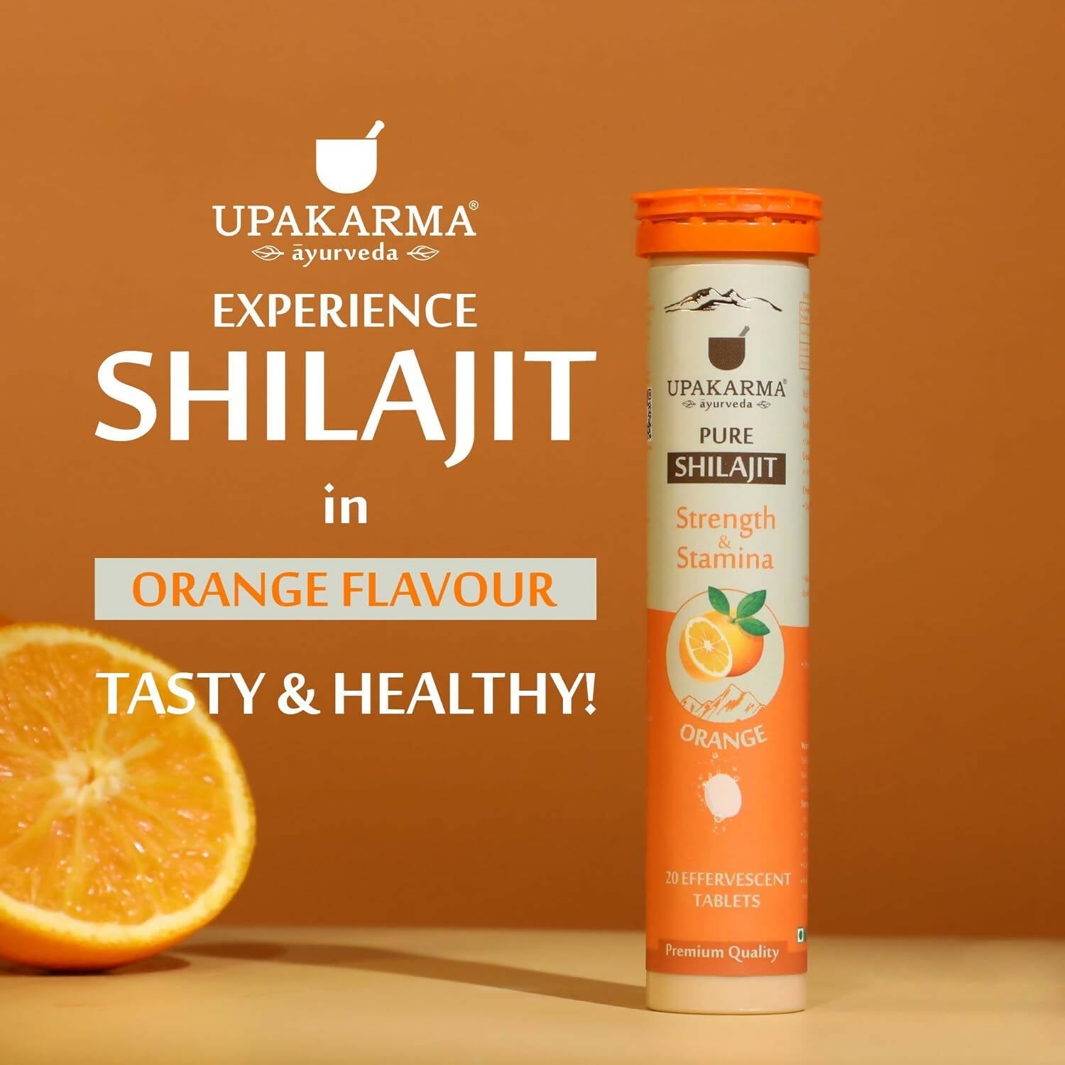 Upakarma Ayurveda Pure SJ Effervescent Tablets in 2 Unique Flavors (Orange & Blueberry) Combo | Swadesiicart
