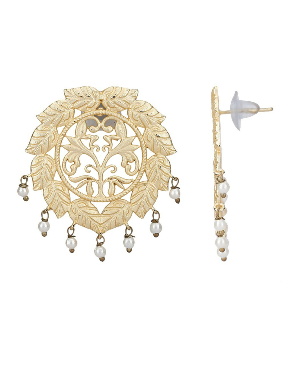 Joban Fashion Women Handcrafted Matte Gold Earrings | Swadesiicart