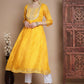 Myshka Women's Yellow Anarkali Kurta - Swadesiicart