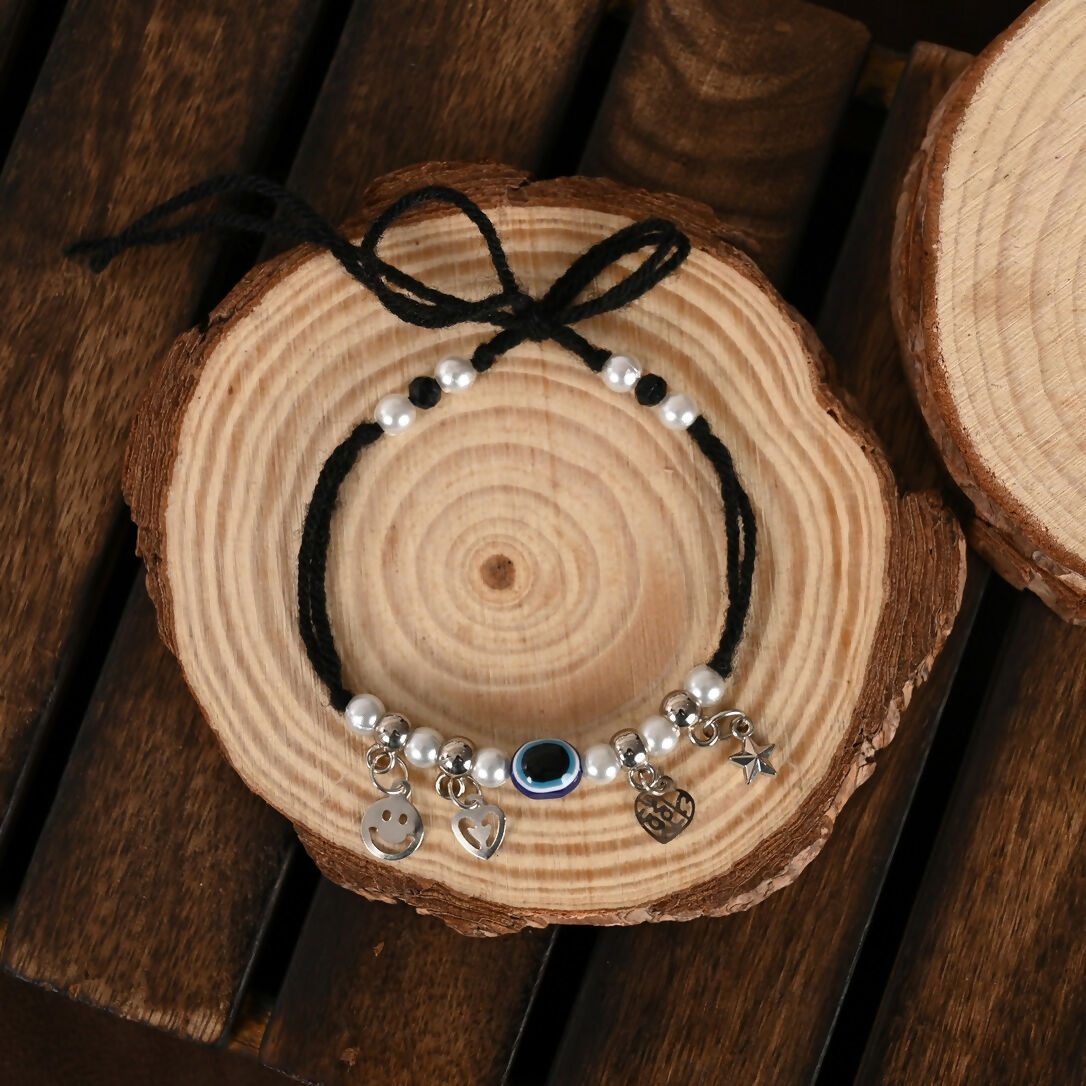 NVR Women Set of 2 Evil Eye Adjustable Anklet | Swadesiicart