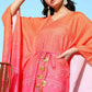 Ahalyaa Women's Orange Cotton Blend Printed Kaftan Kurta | Swadesiicart