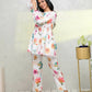 Myshka Women White Printed Romantic Florals Co-Ords - Swadesiicart