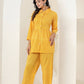 Kaajh Women's Yellow Zigzag Print Cotton Co-ord Set - Swadesiicart