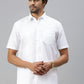 Ramraj Cotton Mens Half Sleeve White Shirt Plus Size - Soft Touch Cotton | Swadesiicart