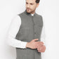 Even Apparels Grey Wool Men Woven Nehru Jacket | Swadesiicart