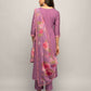 FIORRA Women's Lavender Creap A-Line Kurta Pant With Dupatta - Swadesiicart