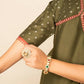 FIORRA Women's Green Silk Blend Straight Kurta Palazzo Set With Dupatta - Swadesiicart