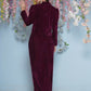 Joban Fashion Wine Hand Embellished Jacket with inner and skirt - Swadesiicart