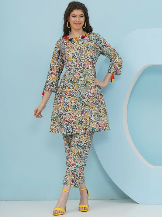 Joban Fashion Floral Co Ord Set - Multi Color - Swadesiicart