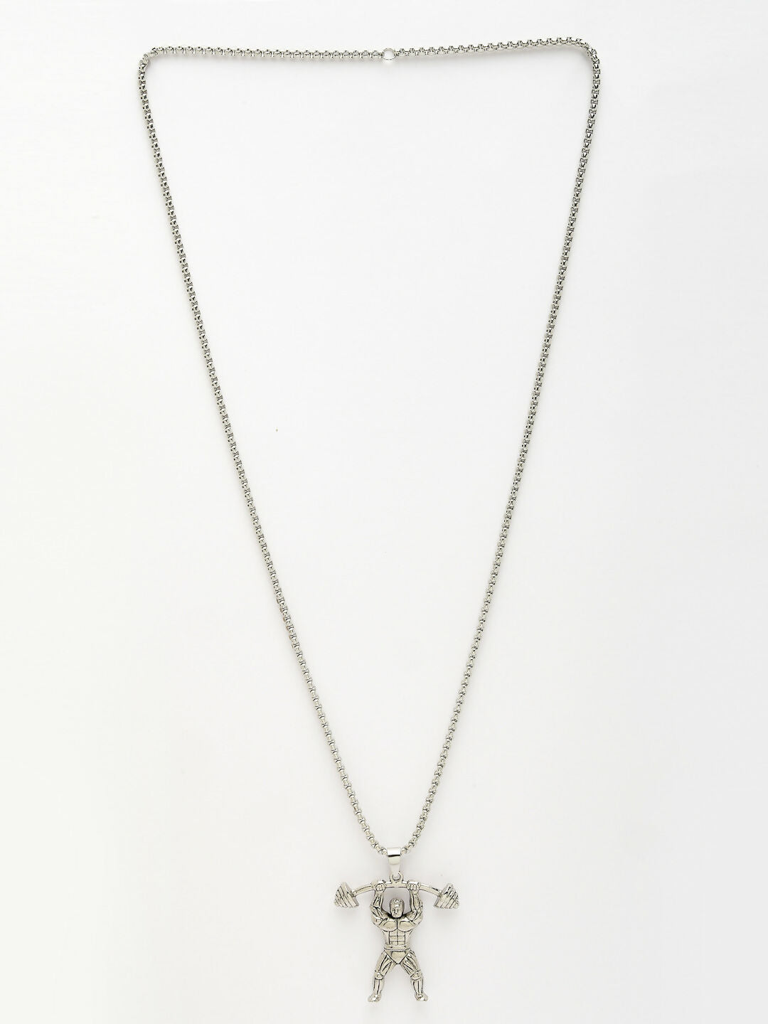 NVR Men's Silver-Plated Stainless Steel Hanuman Pendant with Chain - Swadesiicart