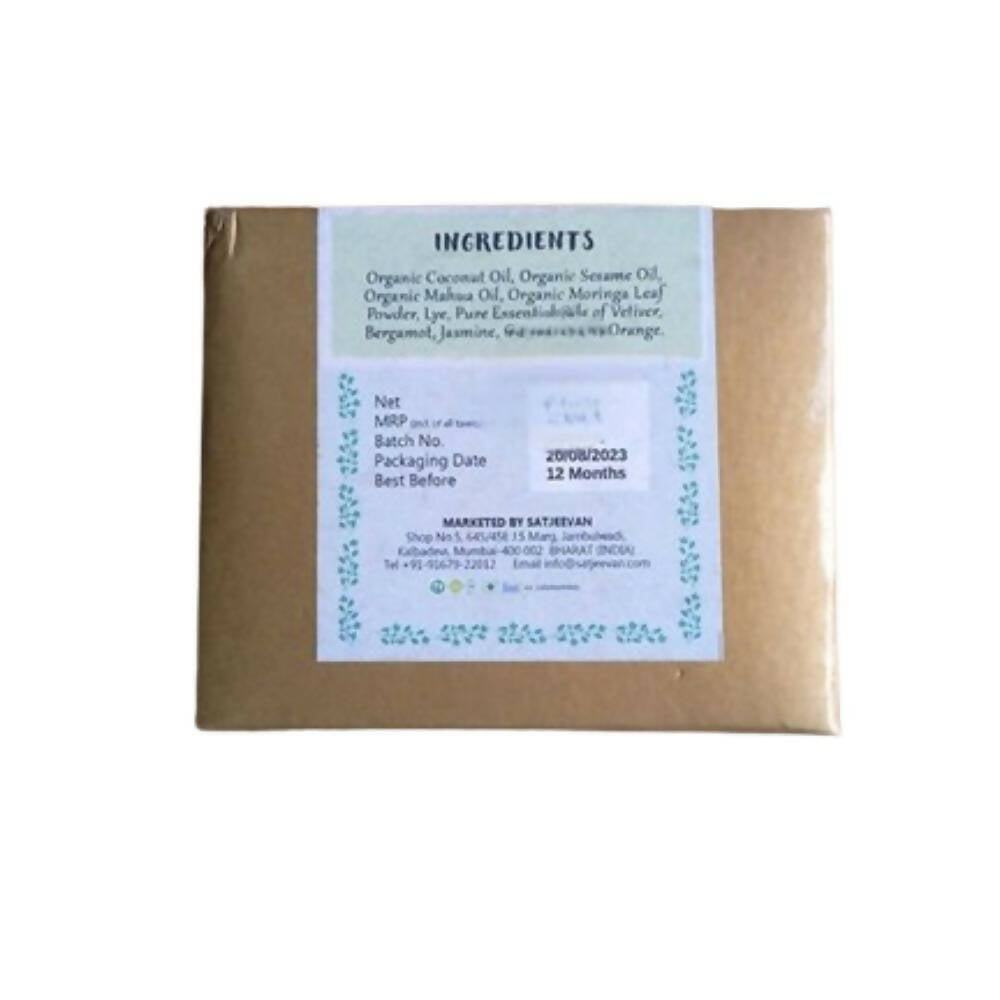 Satjeevan Organic Moringa Vetiver Soap - Swadesiicart