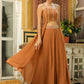 Janasya Brown Georgette Embellished Co-Ords - Swadesiicart