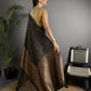 Joban Fashion Black Banarasi Soft Lichi Silk Checks & Woven Saree | Swadesiicart