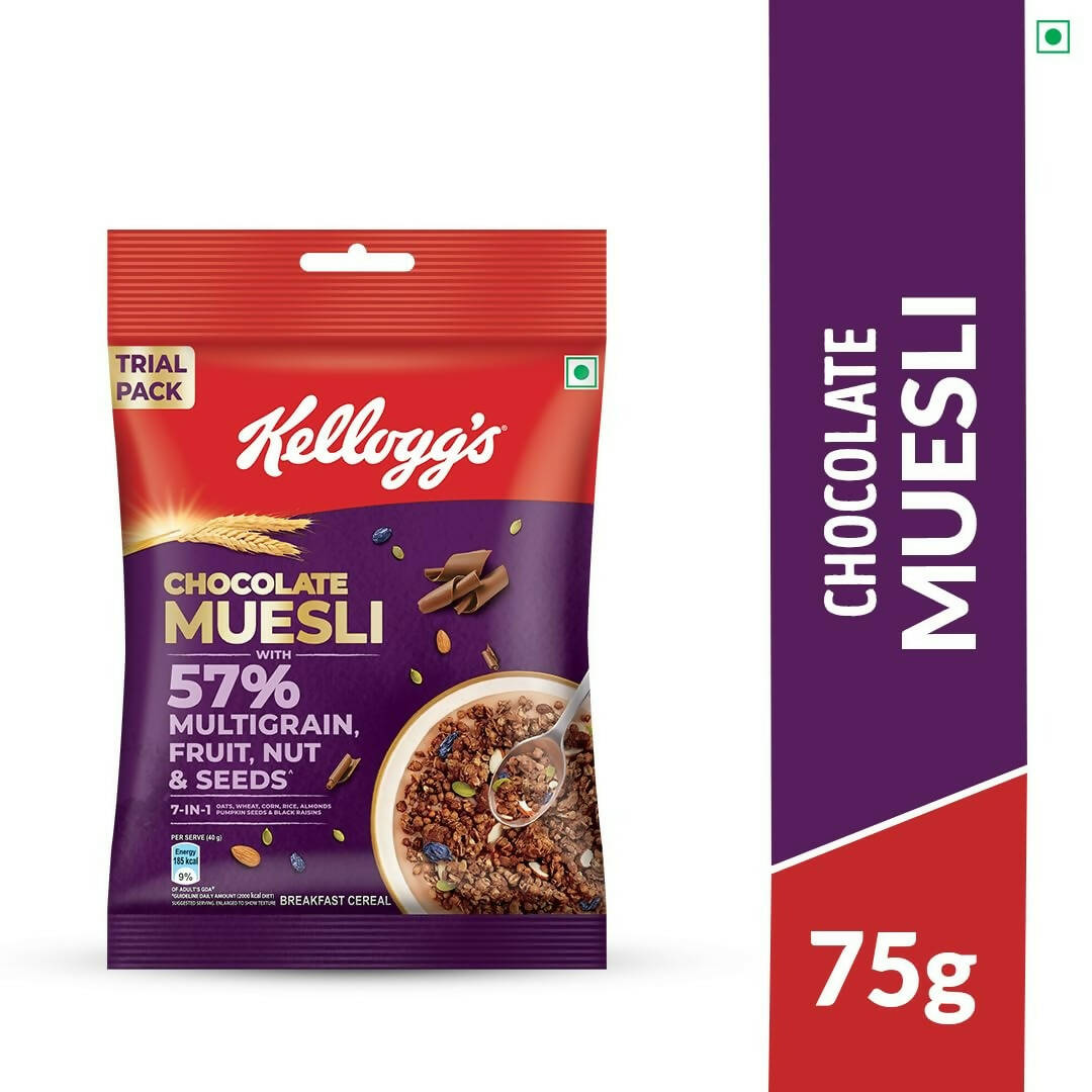 New Kellogg's Chocolate Muesli 57% Multigrain, Fruit, Nut & Seeds - Swadesiicart