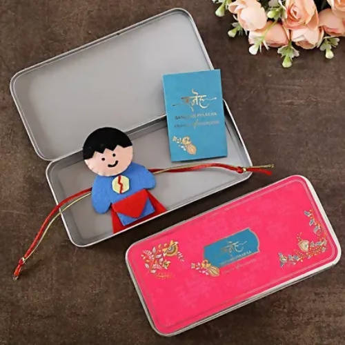 Superman Kids Rakhi & Besan Laddoos | Swadesiicart