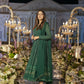 Aayaa Designer Embroidery Zari Sequins Work Faux Blooming Georgette Suit - Green
