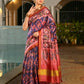 Vishnu Weaves Women's Royal Banarasi Silk Patola Printed Saree with Blouse - Swadesiicart