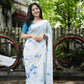 Blue Poly Georgette Tie and Dye Saree with Unstitched Blouse - Hiral Fashion | Swadesiicart