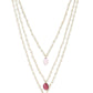 White Pink Brass Gold-Polished Necklace - Ruby Raang | Swadesiicart