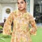 Vaasva Women's Lemon Yellow Organza Digital Printed Cord Set - Swadesiicart