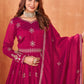 Hot Pink Festive Embroidered Art Silk Anarkali Suit - Emponline | Swadesiicart