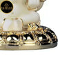 Tamas Gaj Karna Ganesh Idol | Off White & Gold | Brass Pooja Decor - Swadesiicart