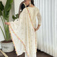 Cream Viscose chanderi Stitched Suit With Dupatta - Tanisha | Swadesiicart