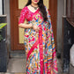 Rani Cotton Crepe Batik Print Saree with Unstitched Blouse - Hiral Fashion | Swadesiicart