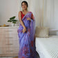 Vamsee Sabhysanchi Purple Organza Saree - Swadesiicart