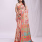 Shree Shyam Fashion Vastraloom Off White Linen Cotton Saree