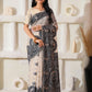 Shree Shyam Fashion Linen Cotton Black & Cream Saree