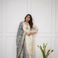 The52 Off White Beautiful Embroidered Viscose Chanderi Fabric Straight Kurta Pant with Dupatta Set - Swadesiicart