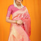 Jyoti Fashion Women's Pink Kanjivaram Silk Zari Woven Saree with Blouse | Swadesiicart