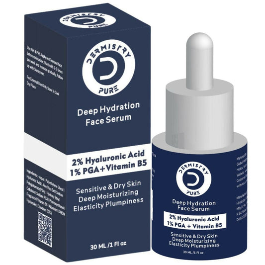 Dermistry Pure 2% Hyaluronic Acid 5% PGA Vit B5 Moisturiser Face Serum For Sensitive & Dry Skin - Swadesiicart