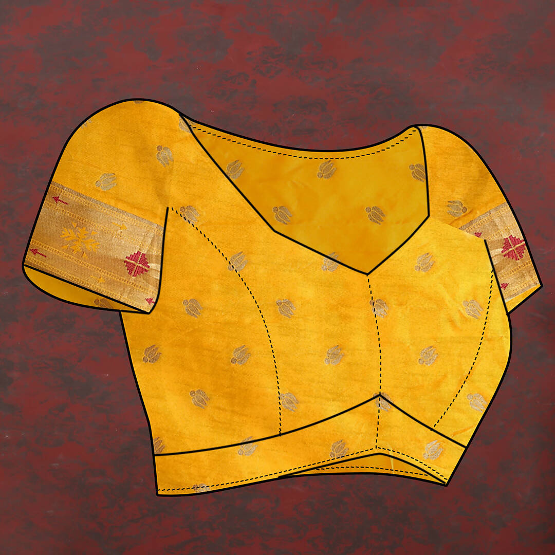 Lorenvalley Fashion Gold Soft Paithani Silk Woven Design Gold Zari Meenakari Weaving Saree - Swadesiicart