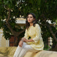Juniper Women's Yellow Cambric Placement Floral Printed Tunic | Swadesiicart