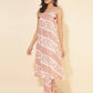 Janasya Women's White Cotton Geometric Printed Casual A-line Co-ords - Swadesiicart