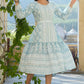 Juniper Women's Sky Blue Printed Flared Dress | Swadesiicart