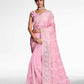 Vamsee Pink Organza Saree - Swadesiicart