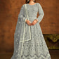 Grey All Over Embroidered Net Wedding Anarkali Suit - Emponline | Swadesiicart