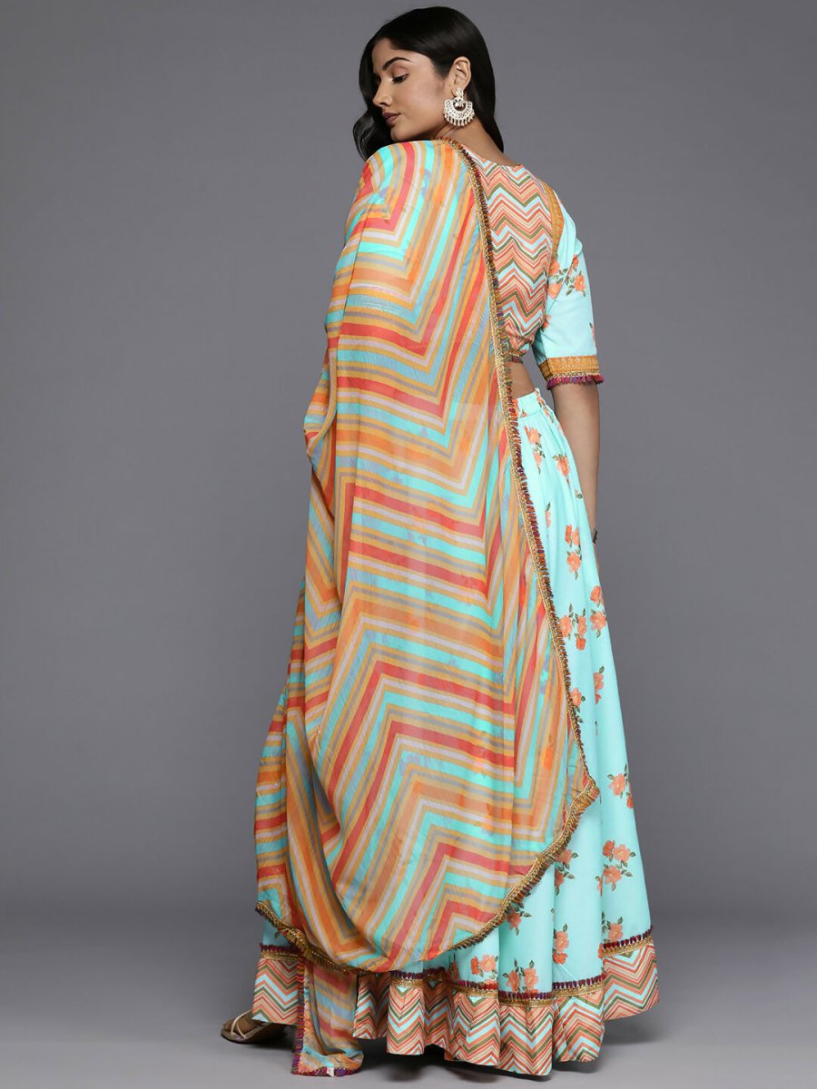 Ahalyaa Women's Traditional wear Lehenga Choli - Blue | Swadesiicart