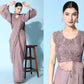 Purple Fancy Pure Fabric Plain Ready to wear Saree with stitched Blouse - Vrinda | Swadesiicart